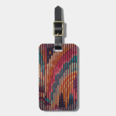 Burgundy Streep Fantasie Bagage Label – Aanpasbaar (Voorkant verticaal)
