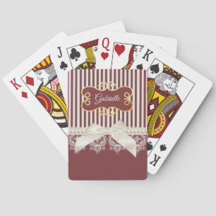 Burgundy Streep Kant Naam Pokerkaarten
