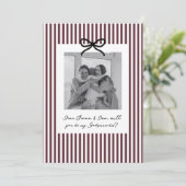 Burgundy Strepen Peetouders Voorstel Kaart (Staand voorkant)