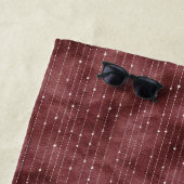 Burgundy Stripes Black Faux Lace Floral Heart  Strandlaken (In situ)