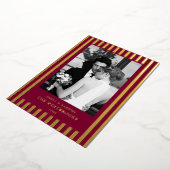 Burgundy Stripes  Folie Feestdagenkaart (Gedraaid)