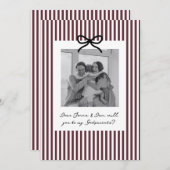 Burgundy Stripes Godparents Proposal Kaart (Voorkant / Achterkant)
