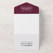 Burgundy Stylish Modern Wedding Photo Custom RSVP All In One Uitnodiging (Buitenkant)