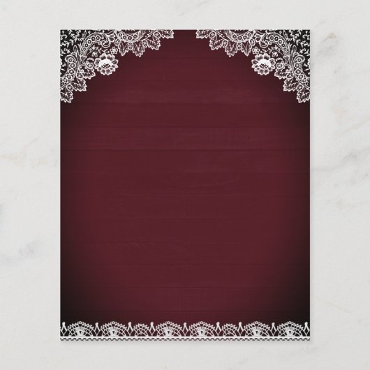 Burgundy Sunflower Budget Weddenschap (Achterkant)