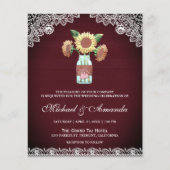 Burgundy Sunflower Budget Weddenschap (Voorkant)