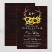 Burgundy Sunflower Vrijgezellenfeest Antlers Kaart (Voorkant / Achterkant)