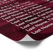 Burgundy Sunflower Wedding Table Plan 16 Poster (Hoek)