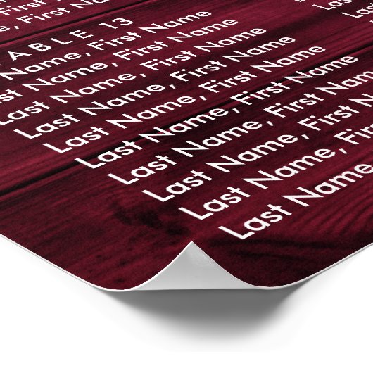 Burgundy Sunflower Wedding Table Plan 16 Poster (Hoek)