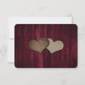 Burgundy Sunflower Wood String Lights Wedding RSVP Kaartje (Achterkant)