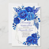 Burgundy Surprise Floral 70th Birthday Party Kaart (Voorkant)