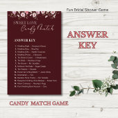 Burgundy Sweet Love Candy Match Answer Key