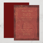 Burgundy Swirl Design Vrijgezellenfeest Invite Kaart (Voorkant / Achterkant)