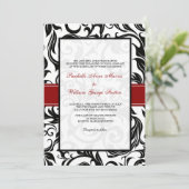Burgundy Swirl Wedding Invitation Kaart (Staand voorkant)