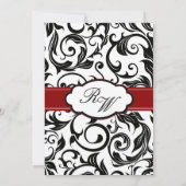 Burgundy Swirl Wedding Invitation Kaart (Achterkant)