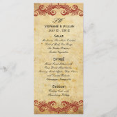  Burgundy Swirl Wedding Reception Menu (Voorkant)