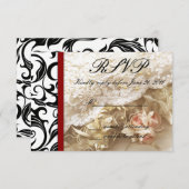 Burgundy Swirl Wedding RSVP (Voorkant / Achterkant)