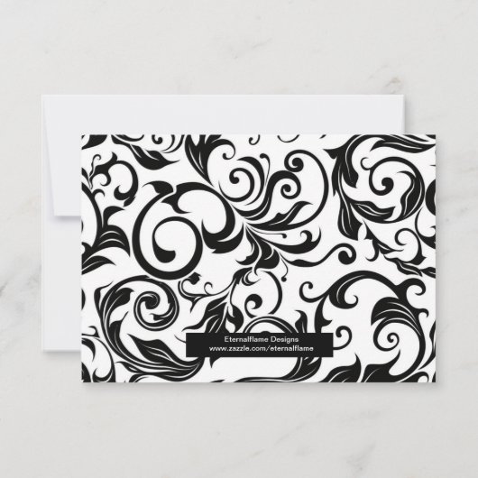 Burgundy Swirl Wedding RSVP (Achterkant)