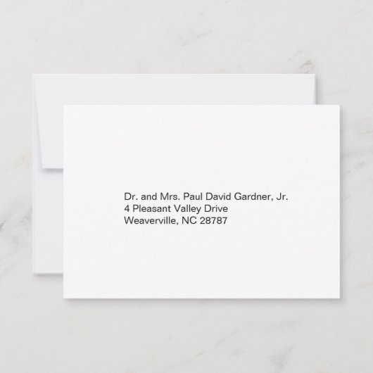 Burgundy Swirl Wedding RSVP Kaartje (Achterkant)