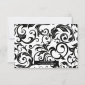 Burgundy Swirl Wedding RSVP Kaartje (Achterkant)