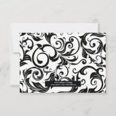 Burgundy Swirl Wedding RSVP Kaartje (Achterkant)