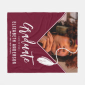 Burgundy Tassel Pet Foto Afstuderen Fleece Deken (Voorkant (Horizontaal))