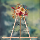 Burgundy Terracotta Floral Wedding Welcome Acryl Bord (Neutraal)
