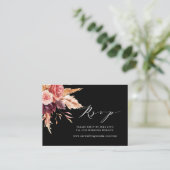 Burgundy Terracotta Flowers Wedding Website RSVP Informatiekaartje (Staand voorkant)