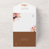 Burgundy Terracotta Gold Floral Wedding All In One Uitnodiging (Buitenkant)