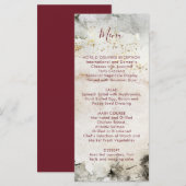 Burgundy Text Grey Gold Waterverf Alpine Mountain Menu (Voorkant / Achterkant)