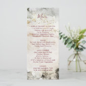 Burgundy Text Grey Gold Waterverf Alpine Mountain Menu (Staand voorkant)