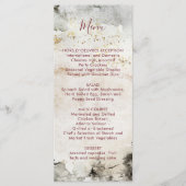 Burgundy Text Grey Gold Waterverf Alpine Mountain Menu (Voorkant)