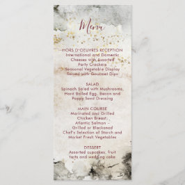 Burgundy Text Grey Gold Waterverf Alpine Mountain Menu