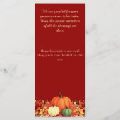 Burgundy Thankful Message Thanksgiving Dinner Menu (Achterkant)