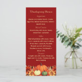 Burgundy Thankful Message Thanksgiving Dinner Menu (Staand voorkant)