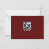 Burgundy three Border Monogram Note Card Notitiekaartje (Achterkant)