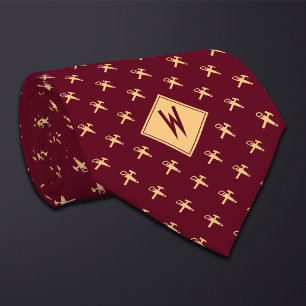 Burgundy timmermansgereedschap stropdas