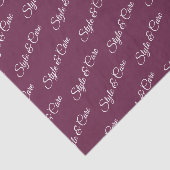 Burgundy Tissue Paper with Name Pattern Print Tissuepapier (Detail)