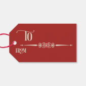 Burgundy Traditional Christmas Floral Cadeaulabel (Achterkant Horizontaal)