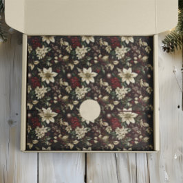 Burgundy Traditional Christmas Floral Tissuepapier