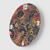 Burgundy Tranquil Oval Corals Origineel Abstract Grote Klok (Hoek)