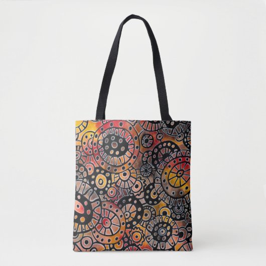 Burgundy Tranquil Oval Corals Origineel Abstract Tote Bag (Voorkant)