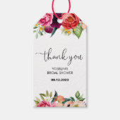 Burgundy Tropical Floral bedankt Cadeaulabel (Voorkant)