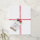 Burgundy Tropical Floral bedankt Cadeaulabel (Met Touw)
