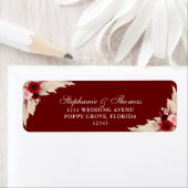 Burgundy Tropische Rozen Retouradres Label (Insitu)