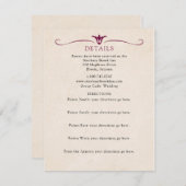 Burgundy Trouwdetails Informatiekaart Informatiekaartje (Voorkant / Achterkant)