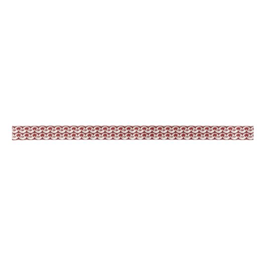 Burgundy Tubular Pattern Satin Ribbon Satijnen Lint (Voorkant)