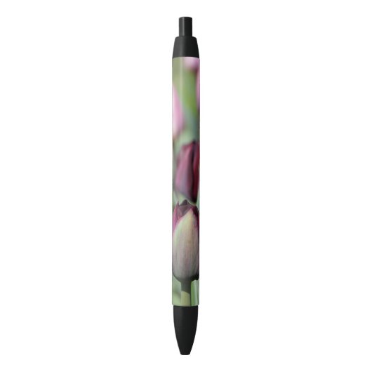 Burgundy Tulip Zwarte Inkt Pen (Voorkant Verticaal)