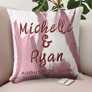 Burgundy Tulips Flowers Floral Wedding Keepslag Kussen