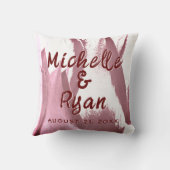 Burgundy Tulips Flowers Floral Wedding Keepslag Kussen (Achterkant)