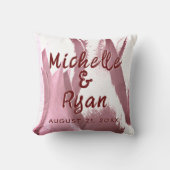 Burgundy Tulips Flowers Floral Wedding Keepslag Kussen (Voorkant)